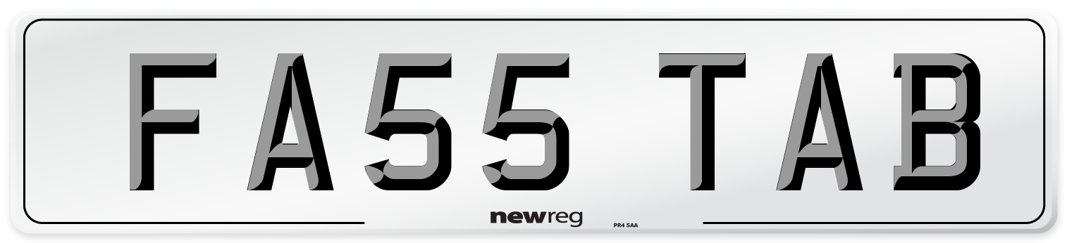 FA55 TAB Number Plate from New Reg